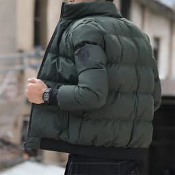 Men Cotton-Padded Jacket 2025 Winter Trend Tiger Head Logo Short Padded Men Jacket Thick Casual Padded Jacket Male Parkas M-5Xl