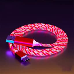 Flow Luminous USB Type C Cable 3A Fast Charging Data Cord for Samsung Xiaomi OPPO Huawei IPhone Charger Micro USB Wire LED Cable