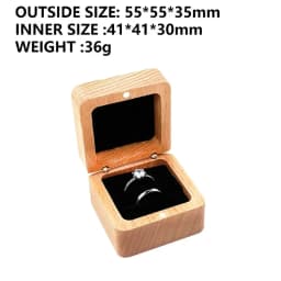Personalized Natural Wood Ring Box Jewelry Ring Proposal Engagement Wedding Organizer Golden Marriage Lover Anniversary Gift