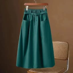 Korean version Summer High waisted Skirt 2026 New Female Solid color Loose Casual Workwear Pocket Half body A-line Skirts