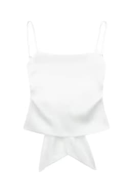 HH Womens Satin Spaghetti Strap Cami Top Tie Back Square Neck Camisole Elegant Summer Casual Party Streetwear Crop Top