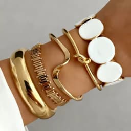 Retro Boho Minimalist Bracelets Set For Women Luxury Exaggerated Geometric Design Wide Metal Bangles Daily Wear Jewelry Gift New
