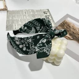 Boho Bow Print Headbands for Women Wide Brimmed Hairbands Vintage Elegant Hair Hoop Cross Knot Headwear Girls Hair Accessories