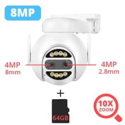 8MP 4K IP Camera Wifi PTZ Dual Lens 2.8mm 8mm 10x Digital Zoom 4MP Outdoor Surveillance Security CCTV Video CamHipro CamHi Cam