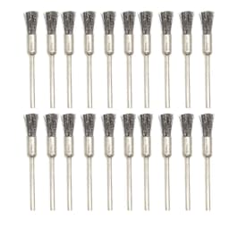 20PCS Steel Copper Wire Brush Set 2.35mm Shank Bristle Brushes for Jewelry Polishing Drill Rotary Tools Metal Rust Removal