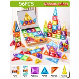Children's Magnetic Tiles Building Toys 3D Thinking Training Construction Game Portable Iron Box Set Travel Activity Toys Gifts