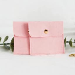 100Pcs Customized Logo 8x8cm Jewelry Microfiber Snap Bag Velvet Envelope Button Pouch Portable Travel Gift Organizer Ring Pocket