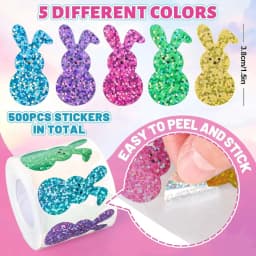 500pcs Happy Easter Stickers Cute Rabbit Stickers Gift Sealing Labels Baking Package DIY Wrapping Box Gift Bag Decor 3.8CM