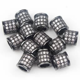 3pcs Micro Pave Zirconia Beads Round Geometry Metal Cubic Zircon Beads for DIY Bracelet Necklace Design Jewelry Crafts Making