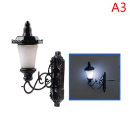 1:87 Scale Model Warm White LED Street Lamp Posts, Dollhouse Ceiling Decor; Miniature Wall Lighting