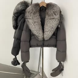 OFTBUY New Short Outerwear Hood Duck Down Luxury Real Fur Down Jacket with Removable Gloves Women Puffer Coat with Real Fox Fur