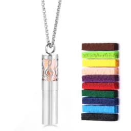 Cylindrical Aromatherapy Essential Oil Diffuser Necklace Storage Bottle Stainless Steel Pendant Fashion Perfume Lockets Jewelry