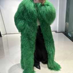 YOLOAgain 135-140cm Floor Length Mongolia Sheep Fur Coat Women Winter Warm Party Long Fur Coat Ladies Overcoat