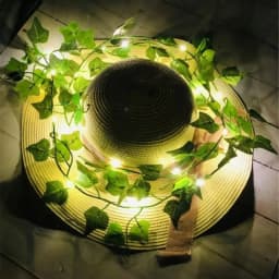 200cM20LED Green Leaf Fake Plants String Light Battery Powered Waterproof Fairy String Light for Wall House ChristmasDecorations