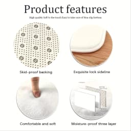 VIKAMA Modern Cigarette Shaped Floor Mat Living Room Bedroom Resting Area Soft and Machine Washable Home Decoration