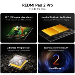 Global Version Xiaomi Redmi Pad 2 Pro Global Version 128GB 256GB Snapdragon 7s Gen 4 Mi Tablets 12000mAh 33W Charging 12.1" 2.5K