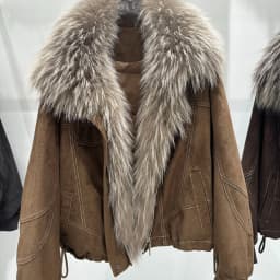 OFTBUY Real Fox Fur Oversized Collar Goose Down Jacket Winter Warm Zipper Drawstring Hem Outerwear Women Suede Cropped Coat