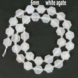 44 Types White Chalcedony Jade Agate Bead Natural Stone Rondelle Cube Faceted Loose Beads for Jewelry Making Bracelets Accessory