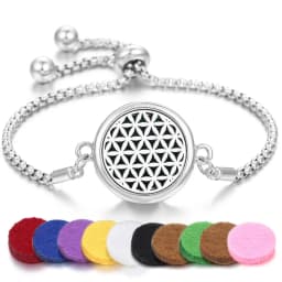 Tree of Life Aromatherapy Bracelet Open Lockets Bangle Essential Oil Diffuser Bracelet Adjustable Chain Bracelet with 10pcs Pads