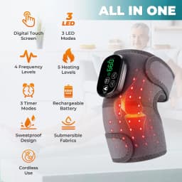 3-in-1 Multifunctional Kneepad Electric Infrared Heating Knee Pad 650nm&850nm Red Light Leg Joint Brace Muscle Relax