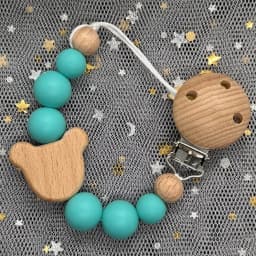 Custom Personalized Name Baby Pacifier Clip Bear Pacifier Chain Holder for Baby Teething Soother Chew Toy Food Grade Dummy Clips
