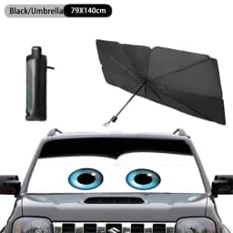 Car Sunshade Umbrella Protector Parasol Cartoon Eyes Summer Front Window Sun Cooling Interior Windshield Protection Auto Shading
