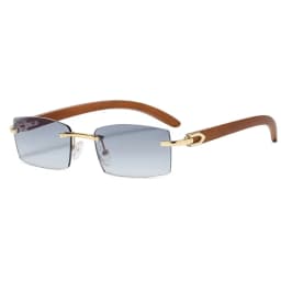 Hiking Camping New Sqaure Brand Anti Light Glasses Men Women Wood Frames Rimless Eyeglasses Fashion Eyewear UV400