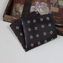 24cm Elegant Brown Pocket Square Mens Polyester Block Paisley Soft Handkerchief Wedding Party Suit Accessories Cravat Neckwear