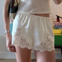 Satin Silk Lace Patchwork Shorts Women Vintage High Rise Lounge Knickers Comfy Soft Silky Pajamas Bottoms Elegant Sleep Shorts
