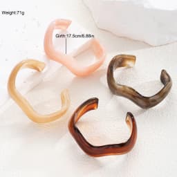 4 Pcs Wavy Resin Bangle Set For Women Trendy Geometric Wave Acrylic Cuff Bracelets Colorful Stackable Jewelry Fashion Gifts 2026
