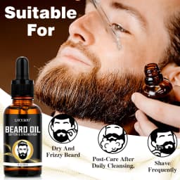 LOCKMIO Beard Growth Oil & Balm Whiskers Moisturizing and Nourishing Conditioner Moustache Styling Care Products & Brush for Men