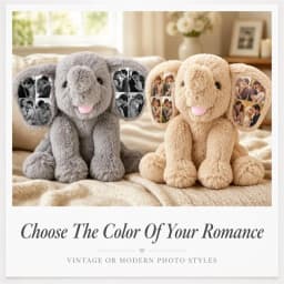 Custom Photo Plush Elephant Personalized Memory Keepsake Gift Jewelry Ornaments