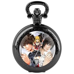 Classy Death Note Design Black Quartz Pocket Watch Fashion Necklace Timing Pendant with Chain Gift for Man Woman Souvenir