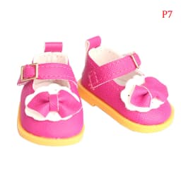 14inch PU Leather Bow Doil Doll Mini Shoes 5cm Sequin Wear For 20cm Toys American Dolls Girl's Gift