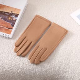 Simple Solid Style Fashion Elegant Women's Winter Suede Gloves Winter Keep Warm Touch Screen Add Velvet Thickened Elasticity Sof