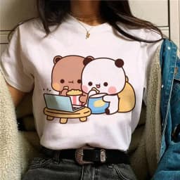 Bubu Dudu Female Designer Anime Cute Girl Pattern Fun Harajuku Summer Breathable Top Harajuku Sleeve Casual Aesthetic Clothes
