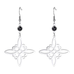 Unift Goth Stainless Steel Earring Triple Rune Moon Phase Pentagram Earrings Woman Men Vintage Jewelry Ear Piercing Witch Knot
