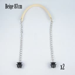 New Tanqu 1 Pair Silver Long Thick Single Chain with OT Metal Buckle Black Screws for Obag O Bag Handles for Women Bag Handbags