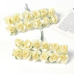 Mini Artificial Rose Bouquet Paper Fake Flowers for Home Decor Wedding Decoration Christmas New Year 2023 Ornaments Accessories