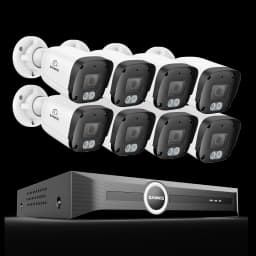 SANNCE 8MP PoE Security Camera Outdoor, IP67 8CH NVR with 2.8mm 4K Bullet Cameras, H.265 Built-in Mic, AI Human Vehicle Detection, Dual Light Night Vision Home Surveillance Cameras ONVIF