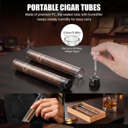 Cigar Humidor with Built-in Music Box System and Cedar Wood Tray-Transparent Top Desktop Humidor,Digital Hygrometer & Humidifier