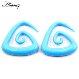 Alisouy 2pcs 1.6-10mm Irregul Triangle Acrylic Spiral Ear Tunnels Plugs Expander Stretcher Earrings Gauges Body Piercing Jewelry