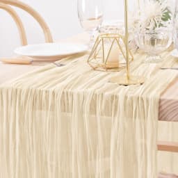 6PCS Gauze Table Runner Wedding Semi-Sheer Vintage Cheesecloth Dining Party Christmas Banquet Arches Cake Wholesale Table Decor