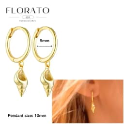 925 Sterling Silver ear needles Animal Butterfly/Elephant/Shell Pendant Hoop Earrings For Women Fashion Jewelry Accessories