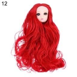 DIY Doll Head Wear 1/6 BJD Doll Head With Gold Brown Black Long Hair For 30cm Doll Joint 3D Eyes Europe Ancient Doll