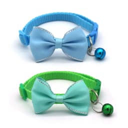Cat Collar Solid Color Bowknot Puppy Chihuahua Collars with Bell Adjustable Safety Buckle Cats Bow Tie Pets Accessories