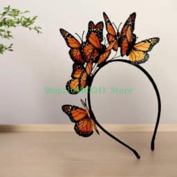 Butterfly Themed Hairband Party Costume Hair Accessory Party Headwear Suitable for Halloween Cosplay Garden Weddings
