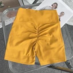 Solid Color High Waist Seamless Butt Lift Yoga Shorts Breathable Quick Drying Fitness Leggings Cycling Running Sports Shorts