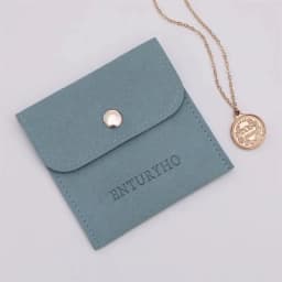 50 Personalized Logo Size Microfiber Jewelry Gift Pouch Velvet Snap Button Rings Earrings Packaging Organizer Wedding Favors Bag