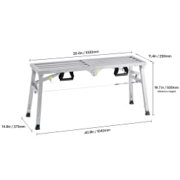 SucceBuy Work Platform 3 Gear Folding Steel Step Ladder Portable Scaffolding Platform 400 lb Load Stool to Cleaning &Washing